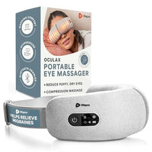 Load image into Gallery viewer, LifePro Portable Eye Massager with Heat and Vibration - Oculax 4 Soothing Modes for Compression Massage to Help Reduce Puffy and Dry Eyes-Rechargeable Heated Migraine Mask with Bluetooth Music, Gray_1
