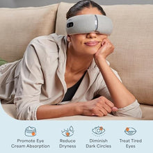Load image into Gallery viewer, LifePro Portable Eye Massager with Heat and Vibration - Oculax 4 Soothing Modes for Compression Massage to Help Reduce Puffy and Dry Eyes-Rechargeable Heated Migraine Mask with Bluetooth Music, Gray_3506
