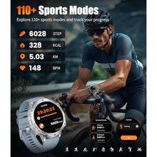 Load image into Gallery viewer, LIGE Men's 1.75" AMOLED 900mAh BT 110+ Sports Compass Baro Silver, SilverStainlessSkyBlue_806
