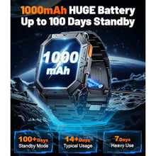 Load image into Gallery viewer, LIGE Smart Watch with 1000 mAh Battery, 2.13" AMOLED Full Touch Screen Military Smart Watches for Men with Make/Answer Call/110 Sports Modes/5ATM Waterproof Watch/Sleep Monitor, iOS Android_155
