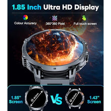 Load image into Gallery viewer, LIGE Smart Watches for Men with 50+Days Standby(1000mAh)/1.85" HD AMOLED Large Screen/Flashlight/50M Waterproof,100+ Sports Fitness Tracker Watch,Pedometer Mens Military Smart Watch for Android iPhone_801
