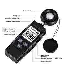 Load image into Gallery viewer, Light Meter, Handheld Lux Meter for Photography Grow Plants Led, Digital Photometer Illuminance Meter Range up to 200,000 Lux, Photo Illuminance Sensor with MAX/MIN Data Hold_8152
