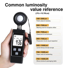 Load image into Gallery viewer, Light Meter, Handheld Lux Meter for Photography Grow Plants Led, Digital Photometer Illuminance Meter Range up to 200,000 Lux, Photo Illuminance Sensor with MAX/MIN Data Hold_8154

