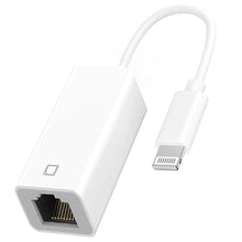 Load image into Gallery viewer, Lightning to Ethernet Adapter, [MFi Certified] Lightning to RJ45 Ethernet LAN Network with Connector Compatible with iPhone 14/13/12/11/iPad/iPod Models,Supports 100Mbps High Speed,Plug and Play, White_1
