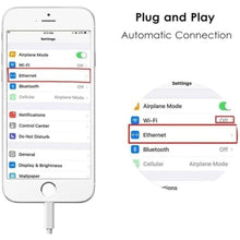 Load image into Gallery viewer, Lightning to Ethernet Adapter, [MFi Certified] Lightning to RJ45 Ethernet LAN Network with Connector Compatible with iPhone 14/13/12/11/iPad/iPod Models,Supports 100Mbps High Speed,Plug and Play, White_64
