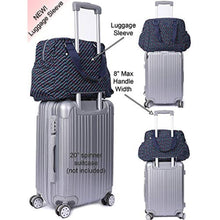 Load image into Gallery viewer, Lily &amp; Drew Nylon Travel Tote Cross-body Carry On Bag with shoulder strap (Dark Blue RGB Arrows), DarkBlueRgbArrows_294
