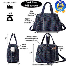 Load image into Gallery viewer, Lily &amp; Drew Nylon Travel Tote Cross-body Carry On Bag with shoulder strap (Dark Blue RGB Arrows), DarkBlueRgbArrows_295
