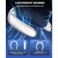 Load image into Gallery viewer, LINFOX Neck Fan,Portable Ultrathin Bladeless Neck Fan,4000mAh Rechargeable Battery Powered,3 Speeds Adjustable,Relaxed Without Feeling,Travel Essentials for Women and Man,Top Holiday Gifts(White)_6367
