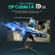 Load image into Gallery viewer, LINKUP - 34AWG DisplayPort DP1.4 DP8K Cable (VESA Certified) Ultra Slim Flexible - [ 8K at 60Hz, 4K at 144Hz ] - 1m / 3.28ft, black_742
