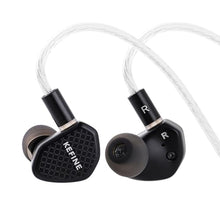 Load image into Gallery viewer, Linsoul Kefine Klean in Ear Monitor,10mm DLC Diaphragm Dynamic Driver HiFi Earphones,Wired Gaming Earbuds,Replaceable Nozzles,Detachable Silver-Plated Cable for Audiophile (No Mic 3.5mm, Black)_1
