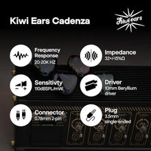 Load image into Gallery viewer, Linsoul Kiwi Ears Cadenza 10mm Beryllium Dynamic Driver IEM 3D Printed with Detachable Interchangeable Plug 0.78 2pin 3.5mm IEM Cable for Musician Audiophile (Red)_1270
