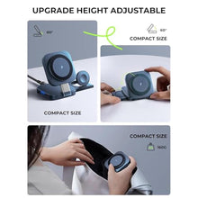 Load image into Gallery viewer, LISEN 3 in 1 Charging Station for Apple Devices Magsafe Wireless Charger Pad for iPhone, Travel Wireless Charging Station for Multiple Devices Fits iPhone 15 Pro Max Magsafe Charger Airpods (Blue)_442
