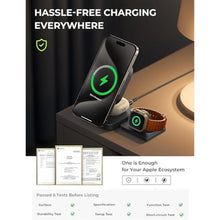 Load image into Gallery viewer, LISEN 3 in 1 Charging Station for Apple Devices Magsafe Wireless Charger Pad for iPhone, Travel Wireless Charging Station for Multiple Devices Fits iPhone 15 Pro Max Magsafe Charger Airpods (Blue)_443
