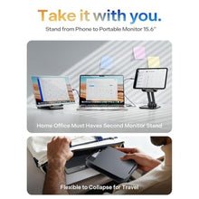 Load image into Gallery viewer, LISEN Tablet Stand, iPad Stand Tablet Holder for Desk, Kindle Accessories Home Office Portable Monitor Stand for Apple iPad mini Air Switch, Adjustable Height Angle, Foldable Design for Gifts, Black_8783
