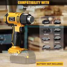 Load image into Gallery viewer, LIVOWALNY Cordless Heat Gun Compatible with Dewalt 20v Battery (Tool Only), 350W Fast Heating Soldering Hot Air Gun 122-1022 Variable Temperature Control with 5 Nozzles for DIY Craft, Shrink Tubing_3517
