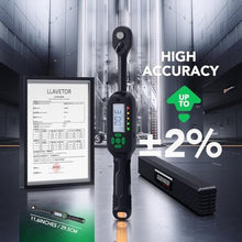 Load image into Gallery viewer, LLAVETOR 3/8 Inch Digital Torque Wrench, 2.2-44.3 Ft-lbs/3-60Nm, Buzzer and LED Notification, Small Electronic Torque Wrench for Motorcycles, Black_6421
