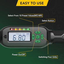 Load image into Gallery viewer, LLAVETOR 3/8 Inch Digital Torque Wrench, 2.2-44.3 Ft-lbs/3-60Nm, Buzzer and LED Notification, Small Electronic Torque Wrench for Motorcycles, Black_6422
