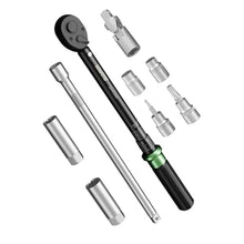Load image into Gallery viewer, LLAVETOR 3/8" Torque Wrench Set, Adjustable Click Torque Wrench 3.69-44.25 ft.lb, Inch Pound Torque, Black_1
