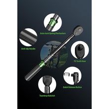 Load image into Gallery viewer, LLAVETOR 3/8" Torque Wrench Set, Adjustable Click Torque Wrench 3.69-44.25 ft.lb, Inch Pound Torque, Black_5364
