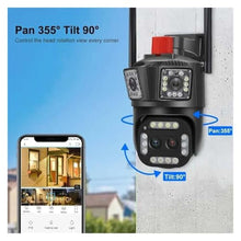 Load image into Gallery viewer, LNBBEQ 16MP 8K HD WiFi Camera Outdoor 12X Zoom Four Lens Three Screen Auto Tracking Security Protection 4K PTZ Video Surveillance CCTV(US Plug,8K 16MP Cam Add 64G), USPlug_1975
