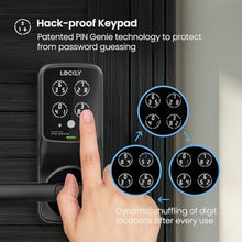 Load image into Gallery viewer, Lockly Secure Plus, Bluetooth Smart Lock, Keyless Entry Door Lock, PIN Genie Keypad, 3D Biometric Fingerprint Sensor, Auto Lock - Matte Black (PGD628FMB) - Latch Edition, MatteBlack_83
