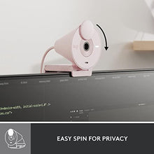 Load image into Gallery viewer, Logitech Brio 300 Full HD Webcam, auto Light Correction, Noise reducing mic, Privacy Shutter, USB-C, Works with Microsoft Teams, Google Meet, Zoom, for Streaming and Video Calling - Rose_89
