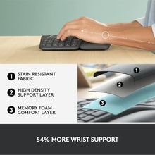 Load image into Gallery viewer, Logitech Ergo K860 Wireless Ergonomic Keyboard - Split Keyboard, Wrist Rest, Natural Typing, Stain-Resistant Fabric, Bluetooth and USB Connectivity, Compatible with Windows/Mac, Black, Graphite_257
