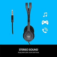 Load image into Gallery viewer, Logitech H111 Wired Headset Stereo Headphones - Black_5337
