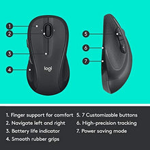 Load image into Gallery viewer, Logitech M510 Wireless Mouse, 2.4 GHz with USB Unifying Receiver, 1000 DPI Laser-Grade Tracking, 7-Buttons, 24-Months Battery Life, PC/Mac/Laptop - Graphite_2531
