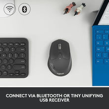 Load image into Gallery viewer, Logitech M720 Triathlon Multi-Device Wireless Mouse, Bluetooth, USB Unifying Receiver, 1000 DPI, 6 Programmable Buttons, 2-Year Battery, Compatible with Laptop, PC, Mac, iPadOS - Black_854
