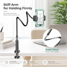 Load image into Gallery viewer, Long Gooseneck Holder for Kindle Reading in Bed Works with Thick Case, Black_219
