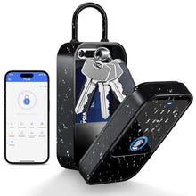 Load image into Gallery viewer, LOQRON Smart Key Lock Box - Advanced Fingerprint Recognition, TTLock Control, Manual Keys, Access Card - Weatherproof, Wall Mounted &amp; Door Hanging for Home, Airbnb, Realtor and Office, Black_1

