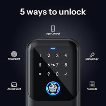 Load image into Gallery viewer, LOQRON Smart Key Lock Box - Advanced Fingerprint Recognition, TTLock Control, Manual Keys, Access Card - Weatherproof, Wall Mounted &amp; Door Hanging for Home, Airbnb, Realtor and Office, Black_6092
