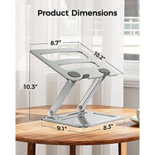 Load image into Gallery viewer, LORYERGO Adjustable Laptop Stand, Portable for 17.3inch Laptops, Holds Up to 17.6lbs, Ergonomic Posture &amp; Heat Dissipation, Sliver_512
