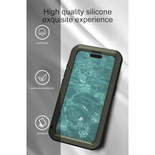 Load image into Gallery viewer, LOVE MEI for iPhone 15 Pro Metal Case, Outdoor Heavy Duty Rugged Full Body Protection Case Military Armor Bumper Aluminum Metal Dustproof Shockproof Case with Tempered Glass for iPhone 15 Pro (Black)_2794
