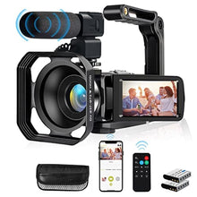 Load image into Gallery viewer, lovpo 4K Video Camera, Camcorder 48MP Ultra HD WiFi Vlogging Camera for YouTube 18X Zoom 3.0" Touch Screen Digital Camera with Microphone, Stabilizer, Lens Hood, Remote, 2 Batteries_1
