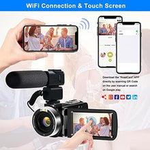 Load image into Gallery viewer, lovpo 4K Video Camera, Camcorder 48MP Ultra HD WiFi Vlogging Camera for YouTube 18X Zoom 3.0" Touch Screen Digital Camera with Microphone, Stabilizer, Lens Hood, Remote, 2 Batteries_319
