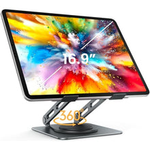 Load image into Gallery viewer, LOXP Adjustable Tablet Stand, 360 Rotating iPad Stand with Heavy-Duty Base, Gray_1
