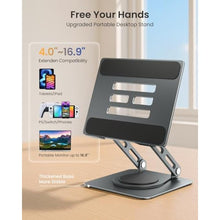 Load image into Gallery viewer, LOXP Adjustable Tablet Stand, 360 Rotating iPad Stand with Heavy-Duty Base, Gray_966
