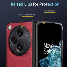 Load image into Gallery viewer, Ltezixal for OnePlus Open Case, PU Leather Case Built-in Kickstand with Hybrid Shockproof Protective Phone Case fits for OnePlus Open/Oppo Find N3 (2023),Red_358

