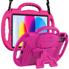 Load image into Gallery viewer, LTROP Kids Case for iPad 11th Generation (A16) 2025 / 10th Generation(10.9 Inch, 2022) with Shoulder Strap, Durable Light Weight Handle Stand Child-Proof Bumper Case for iPad 11th/10th Gen, Hot Pink, HotPink_1
