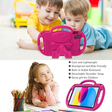 Load image into Gallery viewer, LTROP Kids Case for iPad 11th Generation (A16) 2025 / 10th Generation(10.9 Inch, 2022) with Shoulder Strap, Durable Light Weight Handle Stand Child-Proof Bumper Case for iPad 11th/10th Gen, Hot Pink, HotPink_8167
