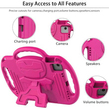 Load image into Gallery viewer, LTROP Kids Case for iPad 11th Generation (A16) 2025 / 10th Generation(10.9 Inch, 2022) with Shoulder Strap, Durable Light Weight Handle Stand Child-Proof Bumper Case for iPad 11th/10th Gen, Hot Pink, HotPink_8169
