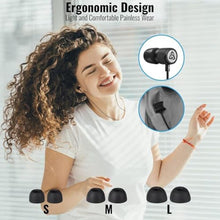 Load image into Gallery viewer, LUDOS Ultra Wired Earbuds in-Ear Headphones, 5 Years Warranty, Earphones with Microphone, Noise Isolating Ear Buds, Memory Foam for iPhone, Samsung, School Students, Kids, Women, Small Ears - Black_2348
