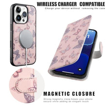 Load image into Gallery viewer, LUMARKE for iPhone 16 Pro Case Wallet with Card Holder - Detachable Flip Folio Cover - RFID Blocking 4 Card Slots - Premium Leather Magnetic Kickstand - Protective Phone Case, Cute Butterflies, CuteButterflies_1067
