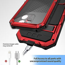 Load image into Gallery viewer, Lunivop Compatible with iPhone 15 Pro max Case Heavy Duty Protection Dustproof Built in Screen Protector Rugged Stand 360 Full Body Military Grade Metal Bumper Phone Cases (Red 2023)_70
