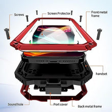 Load image into Gallery viewer, Lunivop Compatible with iPhone 15 Pro max Case Heavy Duty Protection Dustproof Built in Screen Protector Rugged Stand 360 Full Body Military Grade Metal Bumper Phone Cases (Red 2023)_71
