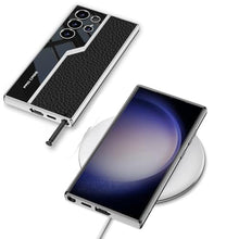 Load image into Gallery viewer, Lunivop for Samsung Galaxy s24 Ultra Case TPU Frame &amp;Back PU Leather Cover Slim Silicone Funda para S 24 Ultra 6.8 '' 5G 2024 Shockproof Best S24Ultra Phone Cases Black_3695
