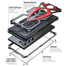 Load image into Gallery viewer, Lunivop for Samsung Galaxy S26 Ultra Case Metal Heavy Duty Black Red, BlackRed_926
