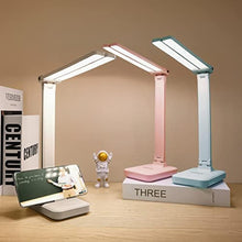 Load image into Gallery viewer, LuxLumin Pink Desk Lamp for Home Office,Portable Cute Small Desk Lamp with 3 Lighting Modes, Battery Operated Rechargeable Desk Light for Kids, Reading,Studying,Dormitory, Pink_1

